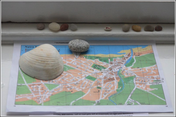map and stones